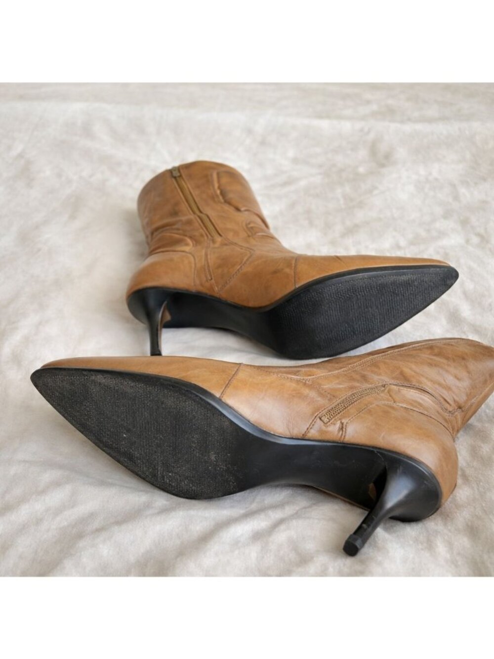 Charlie 1 Horse by Lucchese Women's Cognac Leather Stiletto Western Boots 6.5 B - Picture 3 of 6